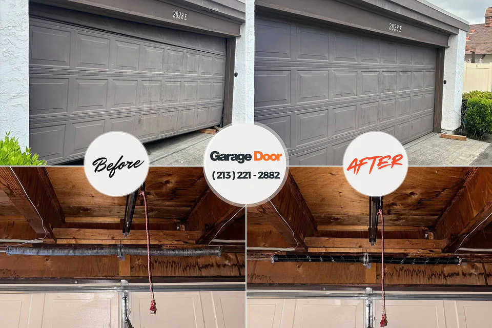 Before and after: garage door repair Monmouth Beach, NJ